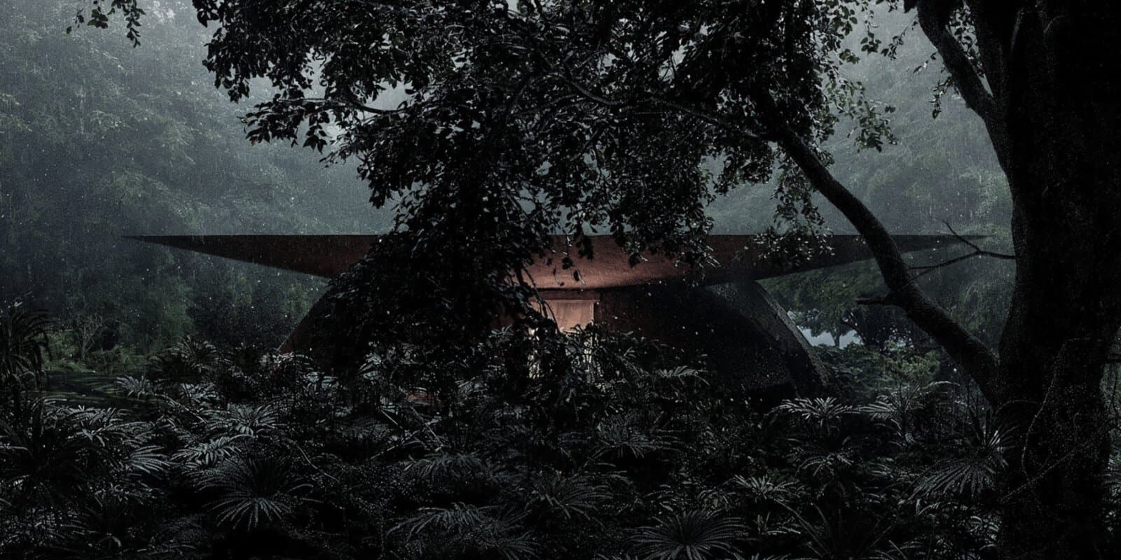 Architectural canopy in forest setting