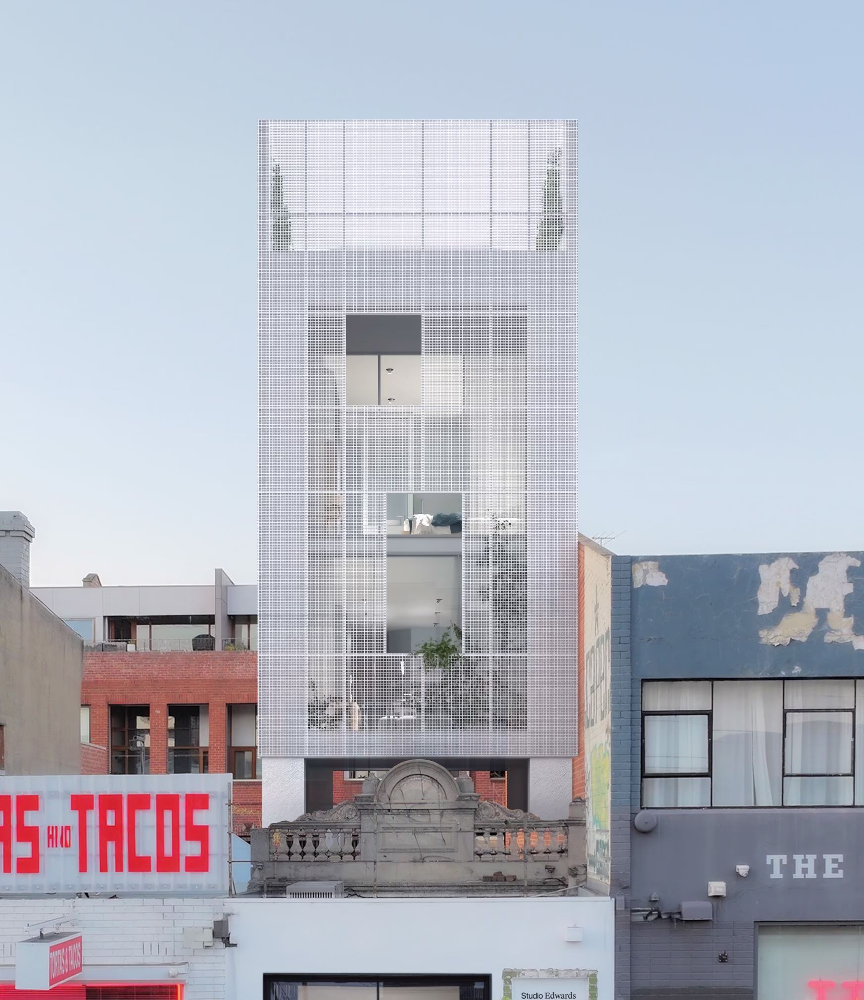 A double storey vertical extension to an existing single storey building